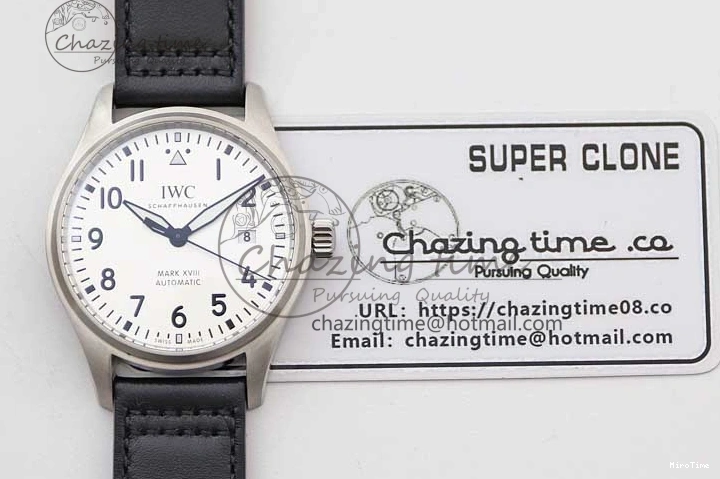 MIROTIME 0131 UrbanStyle Mark XVIII IW327012 SS M+F 1:1 Best Edition White Dial on Black Leather Strap A 7054